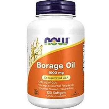 NOW Foods Borage Oil Capsules 1000 mg with 240 mg GLA, 120 Count