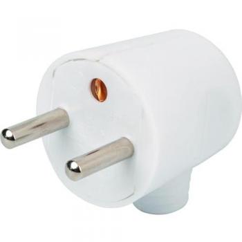 Fiche Dhome 2P+T 16A sortie latérale mâle couleur blanche