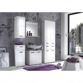 Trendteam Badezimmer-Schrank Skin Gloss – 30 × 23 × 77 cm, Hochglanzweiß