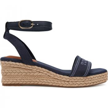 Tommy Hilfiger Sandali con zeppa in esparto – Colore blu scuro
