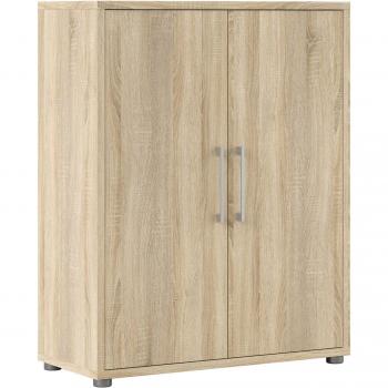 Prima Oak 2-Door Bookcase with 2 Shelves