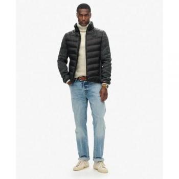 Superdry Herren Steppjacke Storm Knit Hybrid Schwarz Größe S