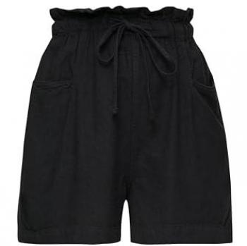 Casual Shorts für Damen, Hohe Leibhöhe, Schwarz, Größe 34