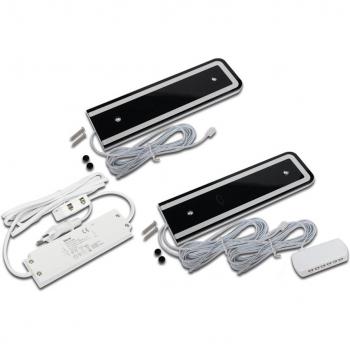 Hera LED U-Pad F Under-Cabinet Light, 2 Units, 4000K, Black, with Sensor