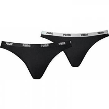 PUMA Damen Iconic Bikini Slip Hang 2er Pack, Größe:XS;Farbe:Black (200)