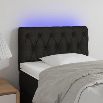 Cabecero LED Tejido Negro 80x7x78/88 cm
