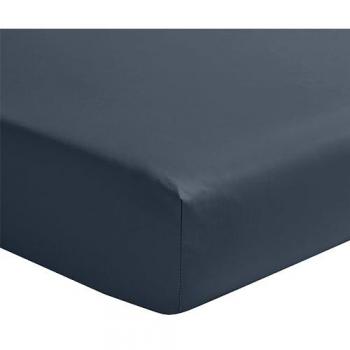 Essix Drap housse en satin de coton bleu nuit 180x200 Bleu 200x200x180cm