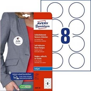 Avery Round Badge Labels (Ø 65 mm) – 160 units – White
