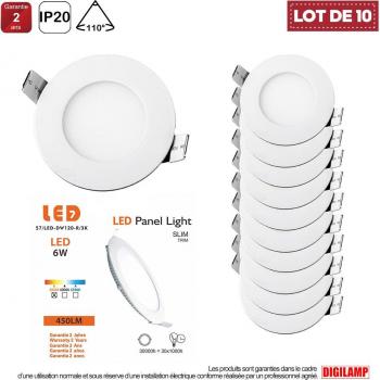 Luz LED Spot 6W 120mm, Calor 3000K, Paquete 10