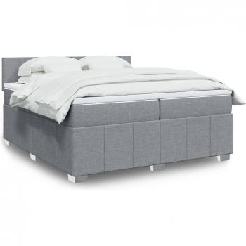 Lit Prolenta Premium – Sommier lattes, matelas gris, 200x200 cm