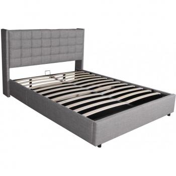 Lit coffre design Wembley 160x200 Gris Clair