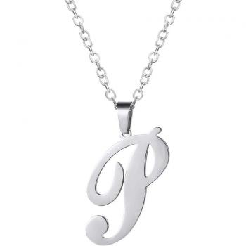 Bijoux Femme Collier Pendentif Lettre P Acier Inoxydable