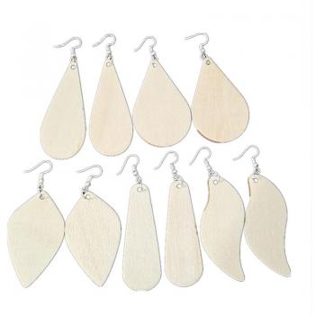 Boucles d'oreilles en bois goutte d'eau 50 pièces