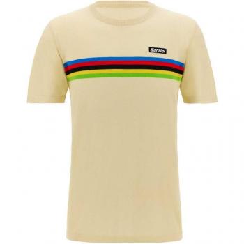 Camiseta Santini UCI Campeón Mundial Manga Corta Arcoíris