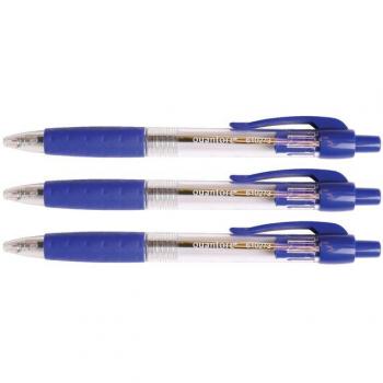 Stylo à bille bleu moyen avec grip Quantore