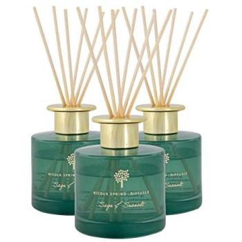 Seaside Serenity Reed Diffusers – 200ml Sage & Sea Salt (Green Jars, 3-Pack)