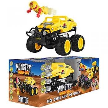 Monster Smash-Ups RC Raptor Auto + Figuur en Accessoires Geel