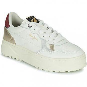 White Vintage Kora Sneakers by Pepe Jeans