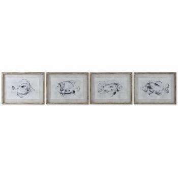 Gris Esprit Cuadro – Pack Décoration Murale 4 éléments