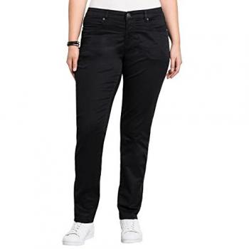 Sheego Schmale Stretchhose Baumwoll-Twill Damen in Größe 46, schwarz