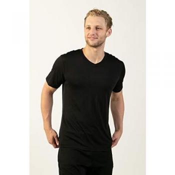 T-shirt Manches Courtes Super.natural Col V Laine Mérinos Noir