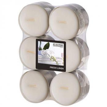 12 Flavour by GALA Maxi Duftlichte Fresh Linen Ø 58 mm · 24 mm weiß