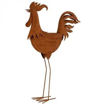 J-Line Grand Coq en Métal Rouillé