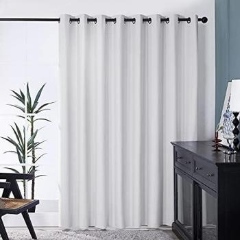 Deconovo Eyelet Blackout Curtain 100 x 95 Inch Silver Grey