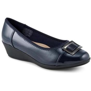 Wide‑Fit Navy Wedge Slip‑On for Women