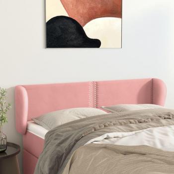 VidaXL Kopfteil Rosa 147x23x78/88 cm mit Ohren aus Samt
