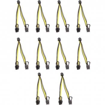 10Pcs PCI-E 8-Pin Female to Dual 8-Pin (6+2) Male GPU Power Extension Wire