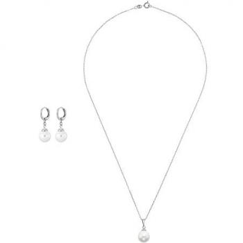 Heideman Schmuck-Set Alenia silberfarben poliert mit Kette und Creolen für Damen 1 ct