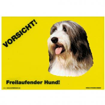 Warnschilder Schecker: „Bearded Collie frei laufen“
