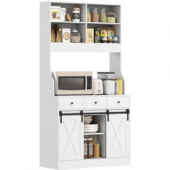 Alacena de Cocina Blanca con 2 Puertas y 3 Cajones