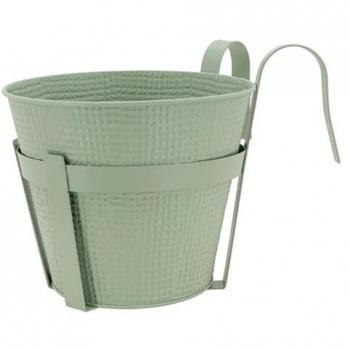 Cache-pot en métal pour plantes Kaki