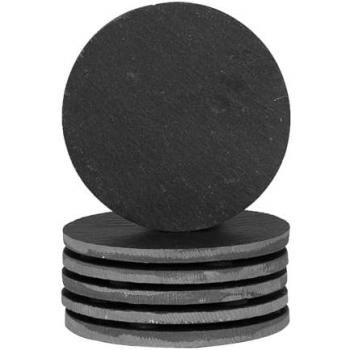 10cm Grey Round Slate Coasters