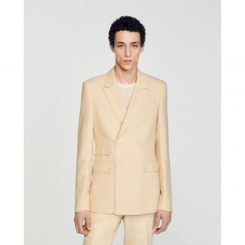 Sandro Croise Beige Suit Jacket