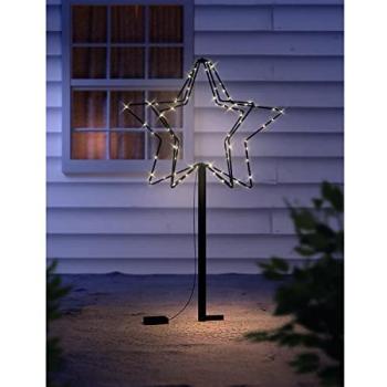 LED Weihnachtsstern in 3D-Optik mit warmweißem Licht