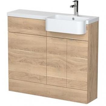 Fusion 1000mm Full Depth Vanity and Toilet Unit with Right Hand Semi Recessed Basin