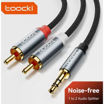 Toocki 3,5 mm naar 2 RCA Audio‑Splitter – Koppelstuk voor DVD‑Speler en Versterker