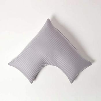 Homescapes Grey Egyptian Cotton Super Soft V Shaped Pillowcase 330 Thread Count