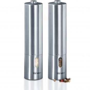 Macinino pepe e sale Tristar in acciaio inox, coppia con luce