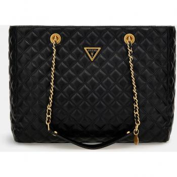 Tote de Guess negro con logo y diseño acolchado