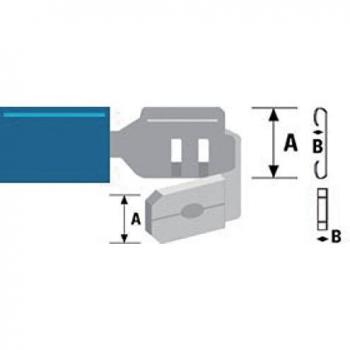 Connector 6.3 mm Fast On Blauw Mannelijk
