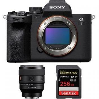 Appareil photo numérique Sony Alpha A7 IV + objectif 50mm f1.4 GM + SanDisk 256 Go UHS-II