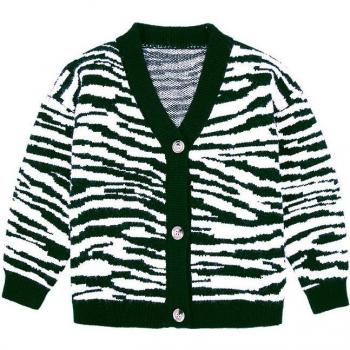 Loose Fit Zebra Stripes Sweater for Kids 4-13T