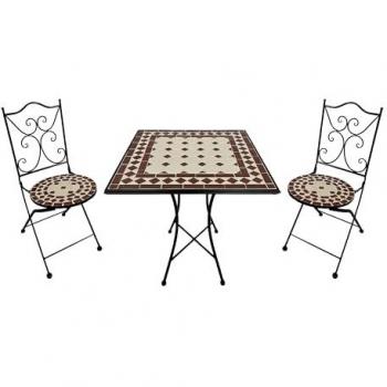 Bistro Extérieur AXI Camilla – Ensemble 2 chaises + table mosaïque