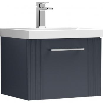 Nuie Deco Wall Hung Single Drawer Vanity Unit with 40mm Profile Basin | Satin Anthracite | MDF | 500mm