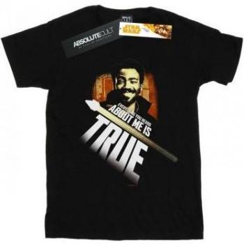 Camiseta Negra de Algodón para Mujeres Star Wars Solo True Lando