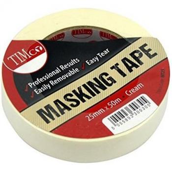 Cream‑Shade 25 mm x 50 m Masking Tape – MT25 TIMCO